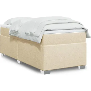 Postel vidaXL Box spring postel s matrací 100 x 200 cm textil [3285111] Barva: krémová