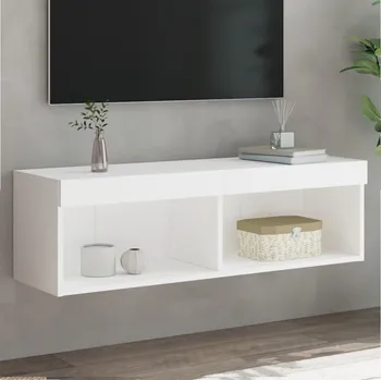 Nábytek vidaXL TV skříňka s LED osvětlením 100 x 30 x 30 cm [837157] Barva: Bílá