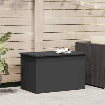 Zahradní úložný box vidaXL Venkovní úložná krabice Černá 80 x 50,5 x 50 cm Ocel [874567]