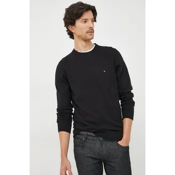 Pánský svetr Svetr s příměsí kašmíru Tommy Hilfiger pánský, černá barva, lehký MW0MW28046.9BYY 99X, vel. XXL
