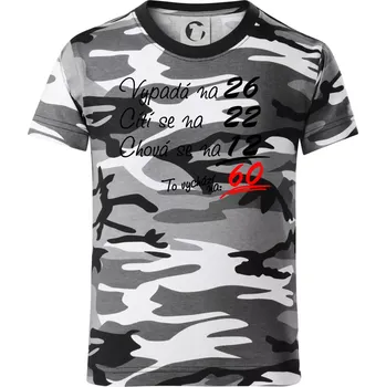 Chlapecké tričko Vypadá, cítí se, chová se - 60 let - Dětské maskáčové triko - 104-110cm / 3-4 roky ( Šedý maskáč )