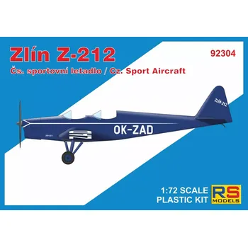 Plastikový model RS models 1/72 Zlín Z-212 Czechosl. Sport Aircraft (4x camo)