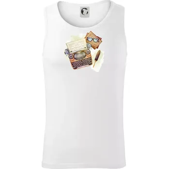 Pánská móda Knihy a psací stroj - Tílko pánské Core - S ( Bílá )