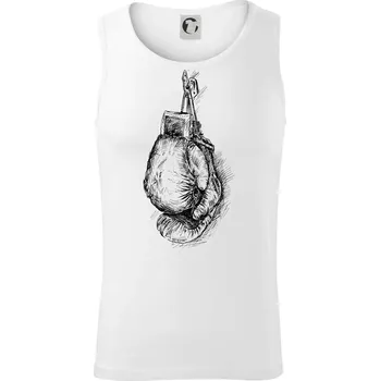 Boxerské rukavice kreslené na výšku - Tílko pánské Core - XL ( Bílá )