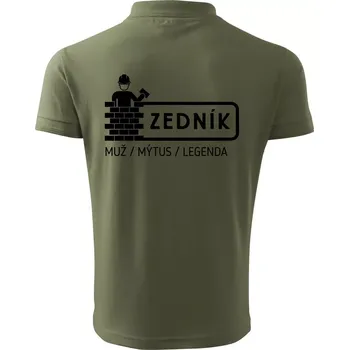 Pánská košile Zedník - muž mýtus legenda - Polokošile pánská Pique Polo 203 - S ( Khaki )