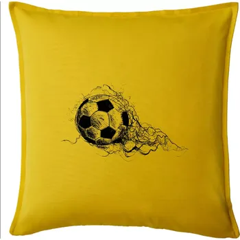 Polštář Fotbalový míč - kresba tužkou - Polštář 50x50 - 50x50 - Pouze potah ( Žlutá )