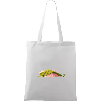 Kreslená kniha unavená - Taška bavlněná - 42 x 38 cm ( Bílá )
