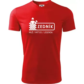 Pánské tričko Zedník - muž mýtus legenda - Pánské triko Fantasy sportovní (dresovina) - XL ( Červená )
