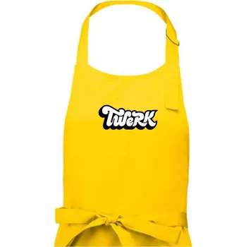 Kuchyňská zástěra Twerk - Dámská zástěra na vaření - Univerzální velikost ( Žlutá )