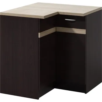 Kuchyňská skříňka Rohová kuchyňská skříňka Livia 90 cm levá tmavě hnědá/dub sonoma