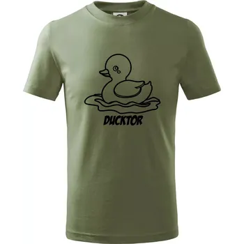 Ducktor - Tričko dětské bavlněné - 104-110cm / 3-4 roky ( Khaki )