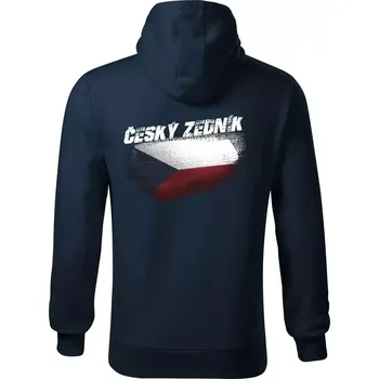 Pánská mikina Český zedník - Záda - Mikina pánská Cape s kapucí - 2XL ( Námořní modrá (velmi tmavá - téměř černá) )