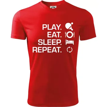 Stolní tenis - eat sleep - Dětské triko sportovní (dresovina) - 158 cm/12 let ( Červená )