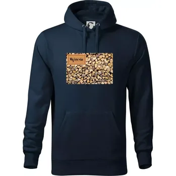 Pánská mikina Dřevo - můj letní relax - Mikina pánská Cape s kapucí - 3XL ( Námořní modrá (velmi tmavá - téměř černá) )