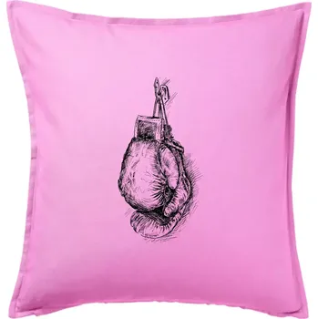 Polštář Boxerské rukavice kreslené na výšku - Polštář 50x50 - 50x50 - Pouze potah ( Růžová )