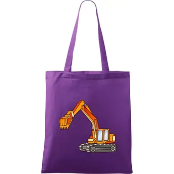 Bagr bez nápisu oranžový - Taška bavlněná - 42 x 38 cm ( Fialová )