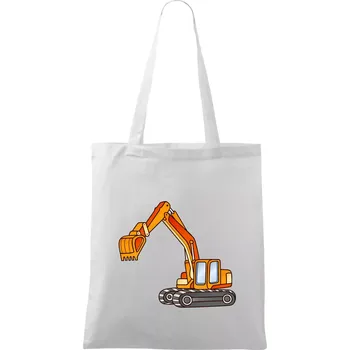 Nákupní taška Bagr bez nápisu oranžový - Taška bavlněná - 42 x 38 cm ( Bílá )