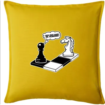 Polštář Jdem hrát radši na schovku - Polštář 50x50 - 50x50 - Pouze potah ( Žlutá )