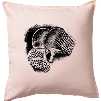 Polštář Ping pong pálky a síť - Polštář 50x50 - 50x50 - Pouze potah ( Světle růžová )