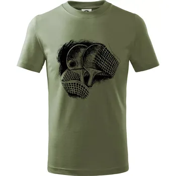 Ping pong pálky a síť - Tričko dětské bavlněné - 146 cm/10 let ( Khaki )