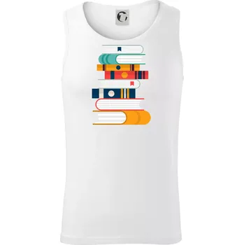 Knihy flat design - Tílko pánské Core - L ( Bílá )