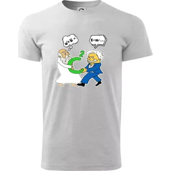 Pánské tričko Pythagoras a Albert boj o C - Triko extra velké (5-8XL) - 7XL ( Světlešedý Melír )