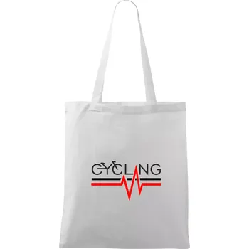 Cycling ekg - Taška bavlněná - 42 x 38 cm ( Bílá )