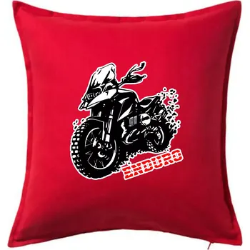 Polštář Moto Enduro - Polštář 50x50 - 50x50 - Včetně výplně ( Červená )