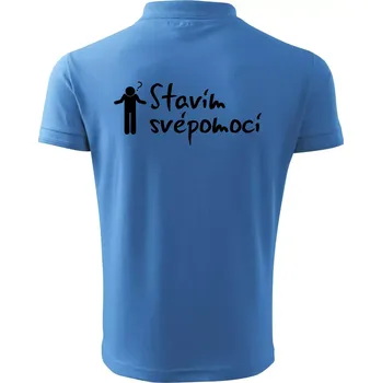 Pánská košile Stavím svépomocí - ikona - Polokošile pánská Pique Polo 203 - 5XL ( Azurově modrá )