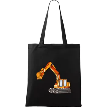 Bagr bez nápisu oranžový - Taška bavlněná - 42 x 38 cm ( Černá )