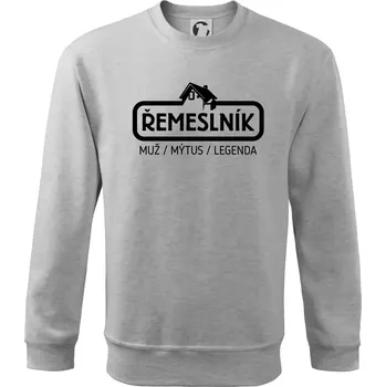 Pánská mikina Řemeslník - muž mýtus legenda - Mikina Essential pánská - M ( Světlešedý Melír )