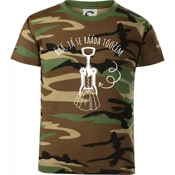 Chlapecké tričko Já se ráda točím - vývrtka - Dětské maskáčové triko - 122 cm/6 let ( Hnědý maskáč )