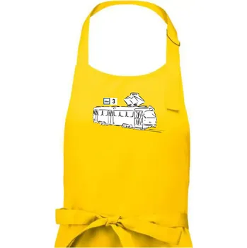 Kuchyňská zástěra Tramvaj číslo 3 - Pánská zástěra na vaření - Univerzální velikost ( Žlutá )