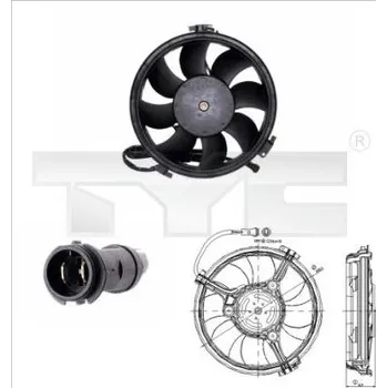 Výparník klimatizace Větrák, kondenzátor klimatizace TYC 802-0005