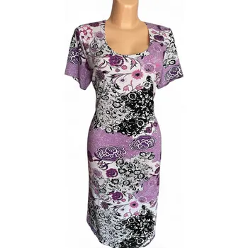 Dámské šaty Fialové šaty ELILI, Barva Fialová, Velikost XL48, Materiál 98% Bavlna 2% Lycra