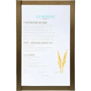 Jednoduchý jídelní lístek A4 s magnetickými úchyty po stranách, Brown