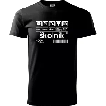 Čárový kód - Školník - Triko extra velké (5-8XL) - 8XL ( Černá )