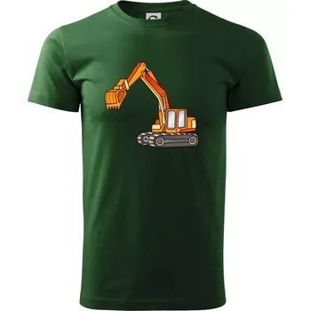 Pánské tričko Bagr bez nápisu oranžový - Triko extra velké (5-8XL) - 7XL ( Lahvově zelená )