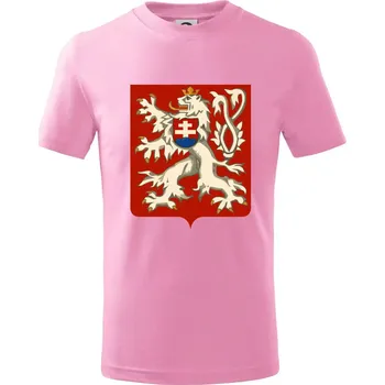 Znak Česko-Slovenská republika 1938–1939 - Tričko dětské bavlněné - 134 cm/8 let ( Růžová )
