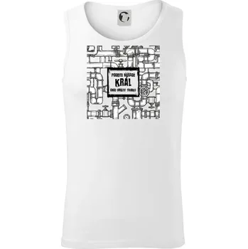 Pánská móda Podejte nářadí, král chce umístit trubku - Tílko pánské Core - 2XL ( Bílá )