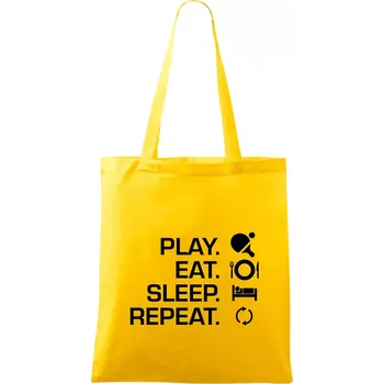 Stolní tenis - eat sleep - Taška bavlněná - 42 x 38 cm ( Žlutá )
