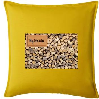 Polštář Dřevo - můj letní relax - Polštář 50x50 - 50x50 - Pouze potah ( Žlutá )