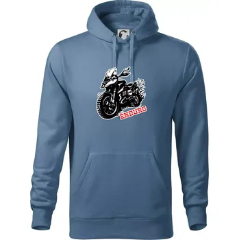 Pánská mikina Moto Enduro - Mikina pánská Cape s kapucí - 5XL ( Denim )