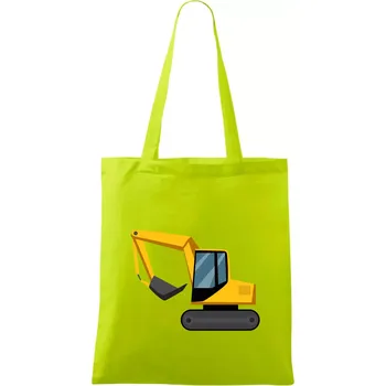 Bagr bez nápisu z boku - Taška bavlněná - 42 x 38 cm ( Limetková )