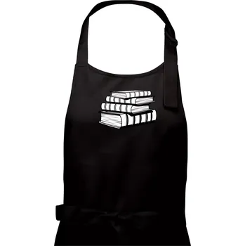 Kuchyňská zástěra Knihy černobílé na sobě - Dámská zástěra na vaření - Univerzální velikost ( Černá )