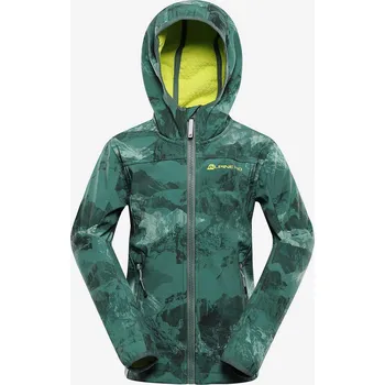 ALPINE PRO Dívčí Zelená dětská vzorovaná softshellová bunda ALPINE PRO HOORO Zelená 116/122 (2289865)