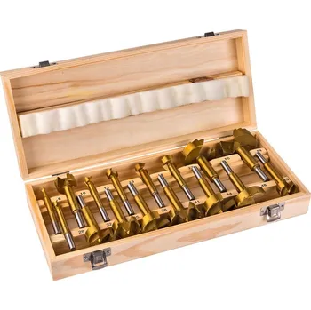 Vrták DEMA Forstnerove vrtáky v dřevěném boxu, 16-dílná sada