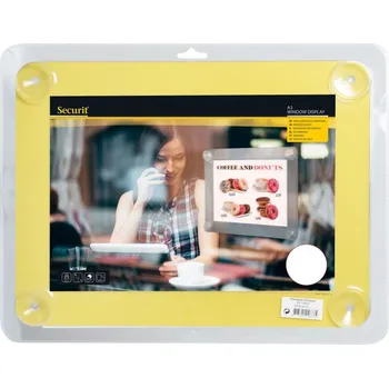 Informační rámeček na sklo A3, žlutý