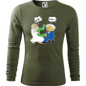 Pánská móda Pythagoras a Albert boj o C - Triko s dlouhým rukávem FIT-T long sleeve - S ( Khaki )