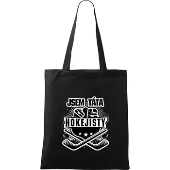 Nákupní taška Erb - Jsem táta hokejisty - Taška bavlněná - 42 x 38 cm ( Černá )